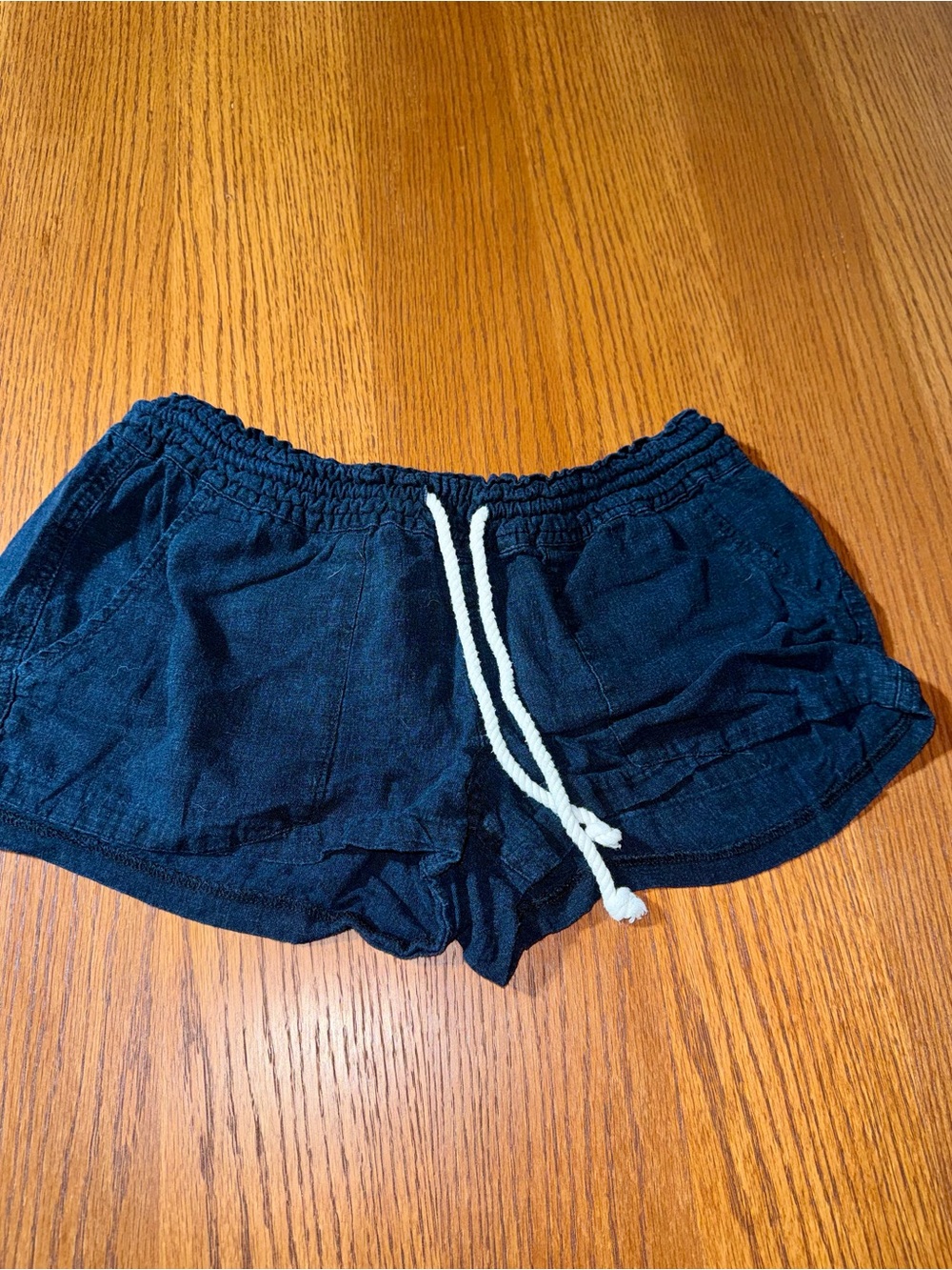Roxy Navy Blue Athletic Shorts with White Drawstring